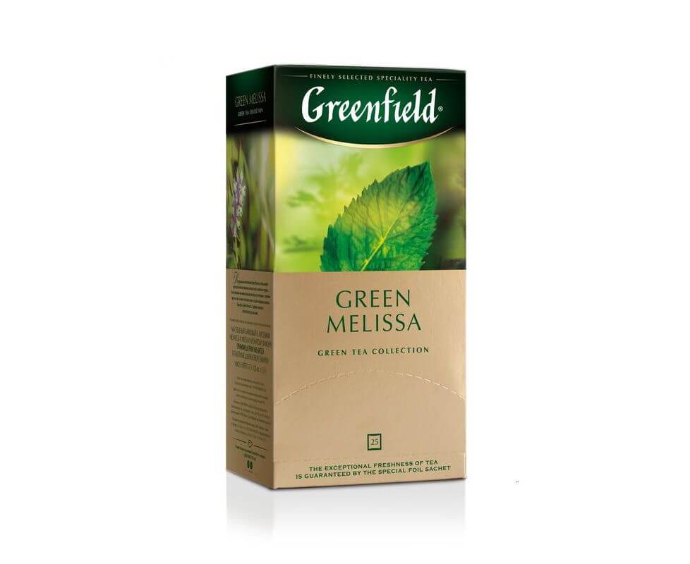 Greener отзывы. Чай зеленый Greenfield Green Melissa. Чай Гринфилд Грин Мелисса 25 пак. Чай Greenfield 