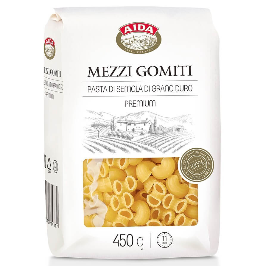 Макароны Aida "Mezzi Gomiti", рожки, 450 гр
