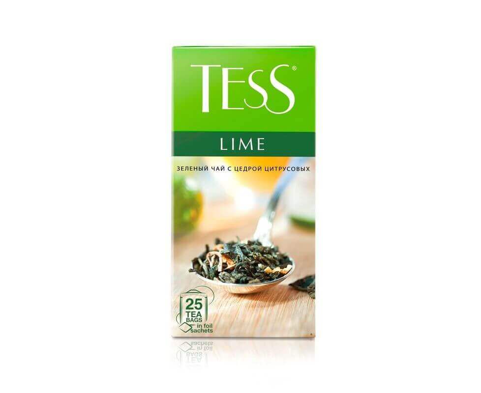 Чай зеленый Lime, 25 пакетиков, Tess