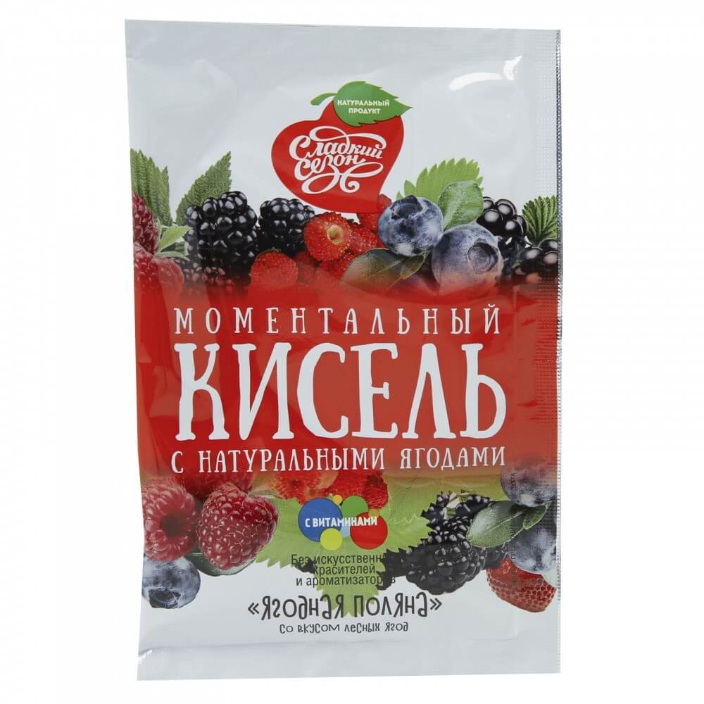 Кисель Сладкий сезон "Моментальный со вкусом лесных ягод", 30 гр