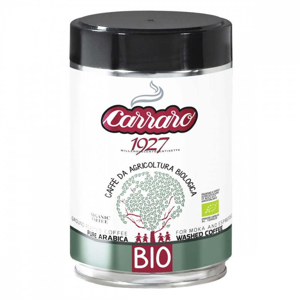 Кофе Carraro "Bio", молотый, жестяная банка, 250 гр