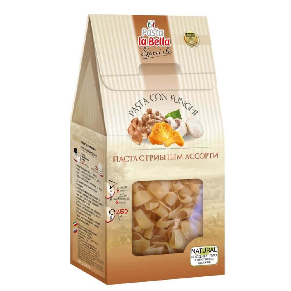 Макароны Pasta la Bella Speciale "С грибным ассорти", 250 гр