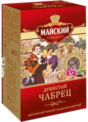 Чай Майский "Душистый Чабрец", черный с добавками, листовой, 180 гр