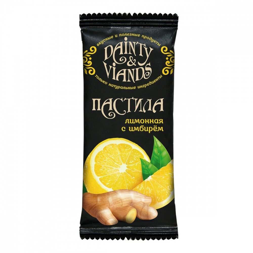 Батончик Dainty & Viands "Пастила лимонная с имбирём", 40 гр
