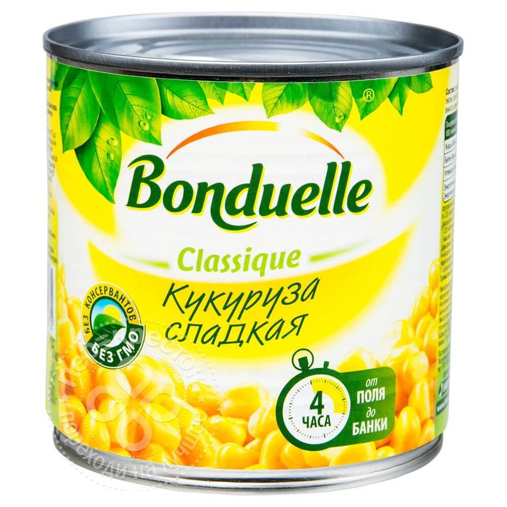 Кукуруза сладкая Bonduelle, в зернах, 340 гр