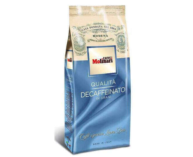 Кофе в зернах Decaffeinato, 100% арабика, пакет 0.5 кг, Molinari