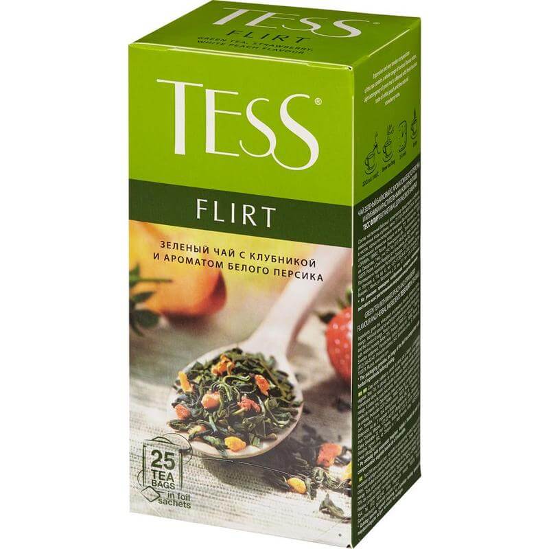 Чай Тess "Flirt", зеленый с добавками, 25 пакетиков
