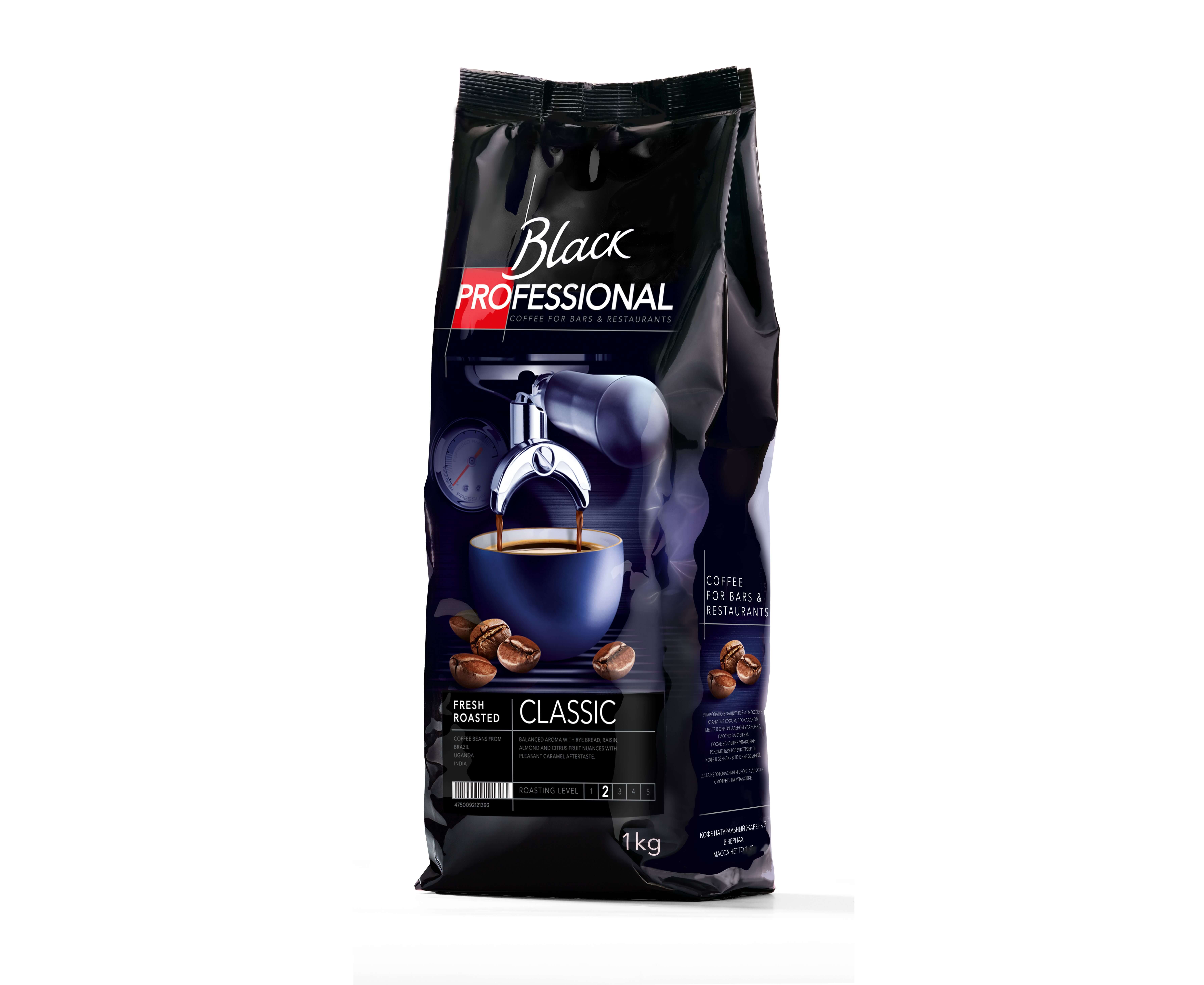Кофе в зернах Classic, 100% Арабика, 1 кг, Black Professional