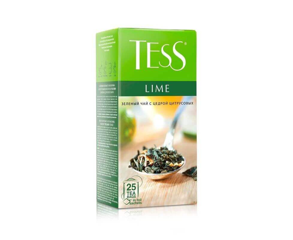 Чай зеленый Lime, 25 пакетиков, Tess