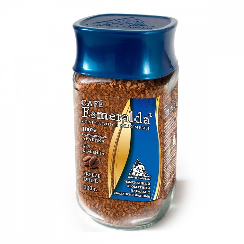 Кофе Cafe Esmeralda "Без кофеина", сублимированный, 100 гр