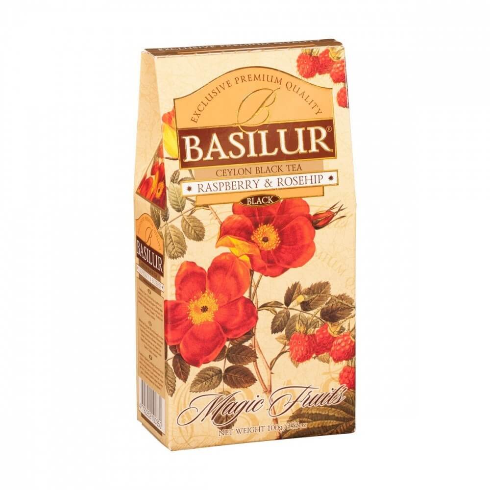 Чай Basilur "Волшебные фрукты - Малина и шиповник", черный с добавками, 100 гр