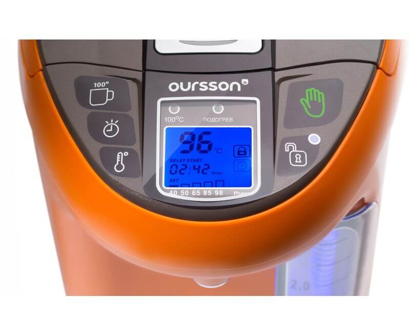 Термопот TP4310PD/OR, 4.3 л, оранжевый, пластик/нержавеющая сталь, Oursson