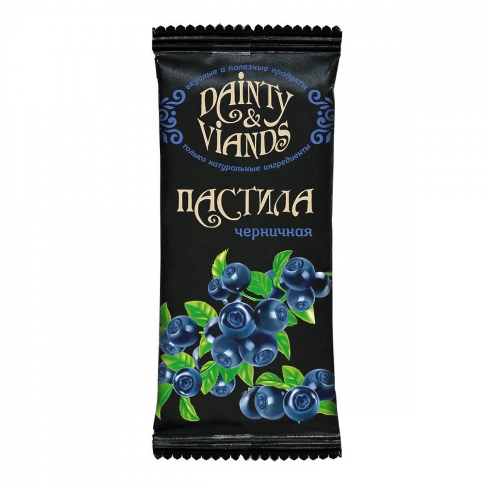 Батончик Dainty & Viands "Пастила черничная", 40 гр