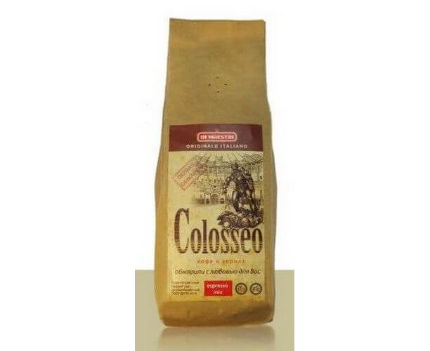 Кофе в зернах Colloseo, 60% Арабика / 40% Робуста, свежей обжарки, 250 г, Di Maestri