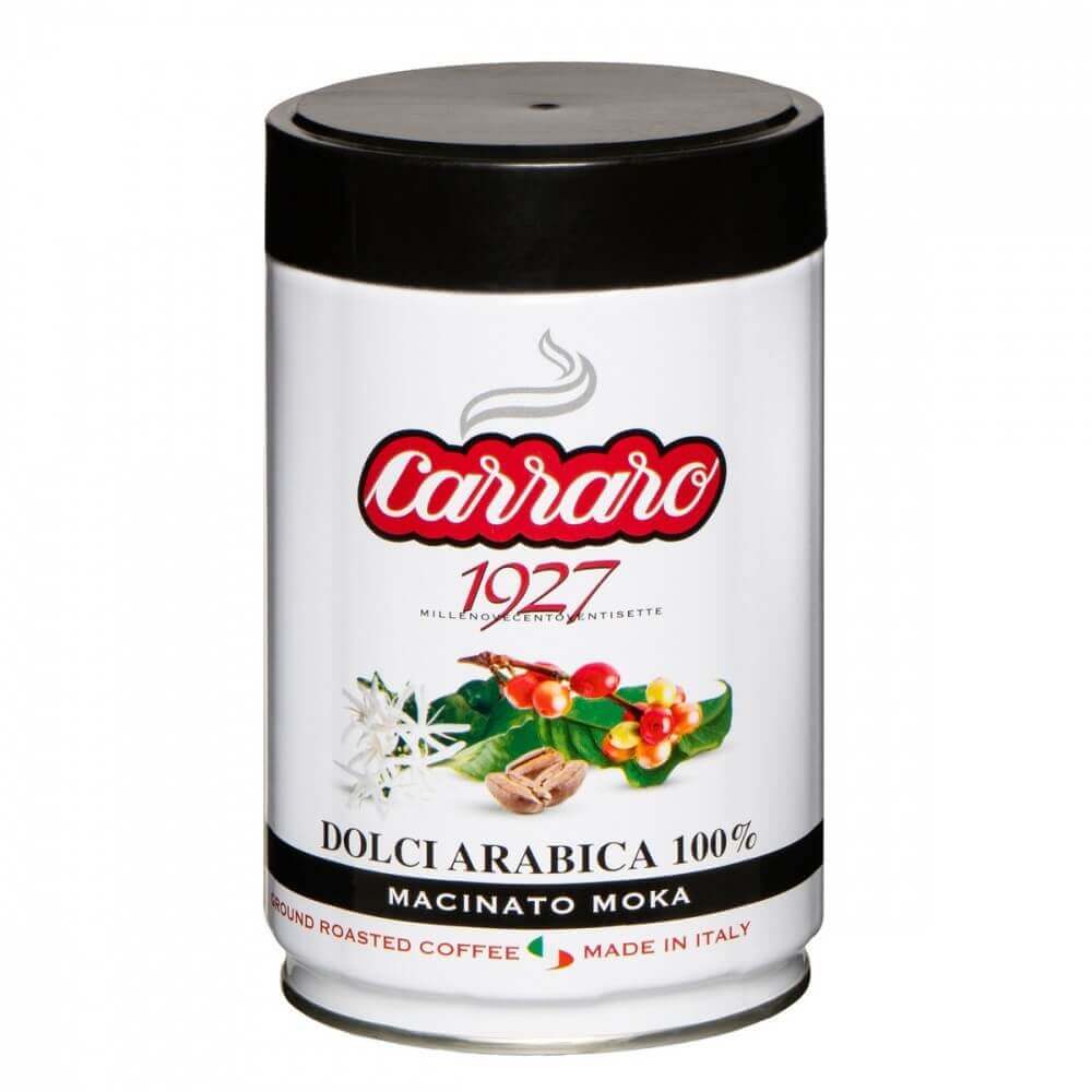 Кофе Carraro "Dolci arabica", молотый, жестяная банка, 250 гр