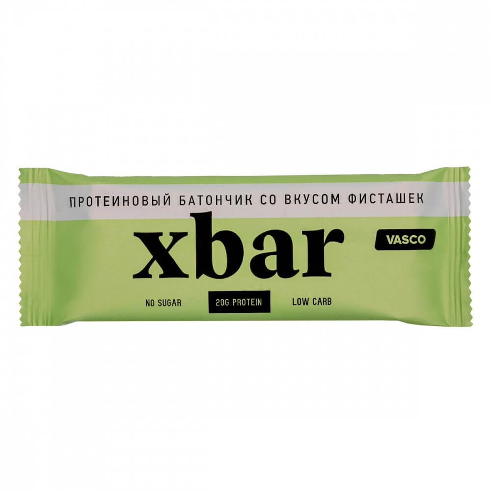 Протеиновый батончик Vasco "XBar со вкусом фисташек", 60 гр