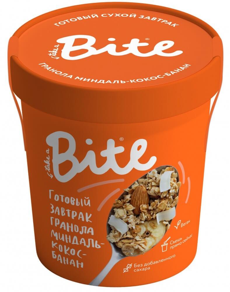 Готовый сухой завтрак гранола Take a Bite "Миндаль-кокос-банан", 50 гр