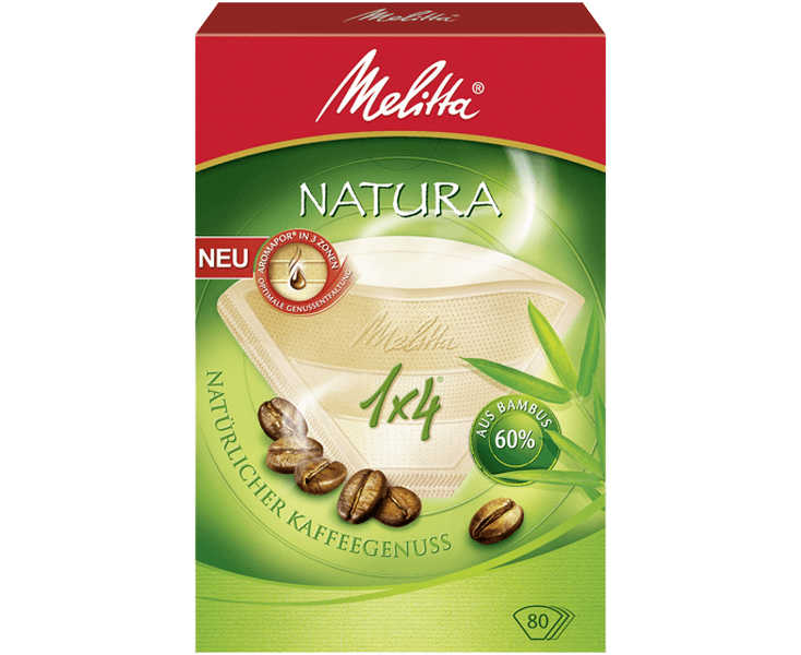 Фильтры бумажные для заваривания кофе Natura, 1х4/80, белые, Melitta
