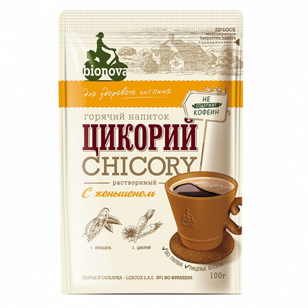 Цикорий Bionova "С женьшенем", растворимый, 100 гр