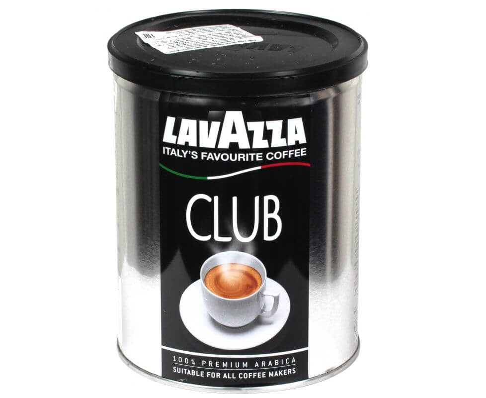Банка кофе цена. Кофе молотый Lavazza Club жестяная банка. Кофе Лавацца в банках. Кофе молотый Lavazza Club 250г. Кофе Lavazza Club, 250.
