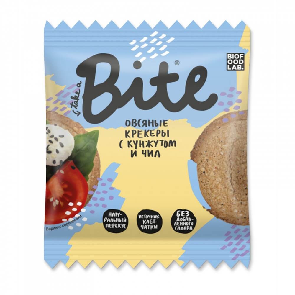 Крекеры овсяные Take a Bite "С кунжутом и чиа", 66 гр