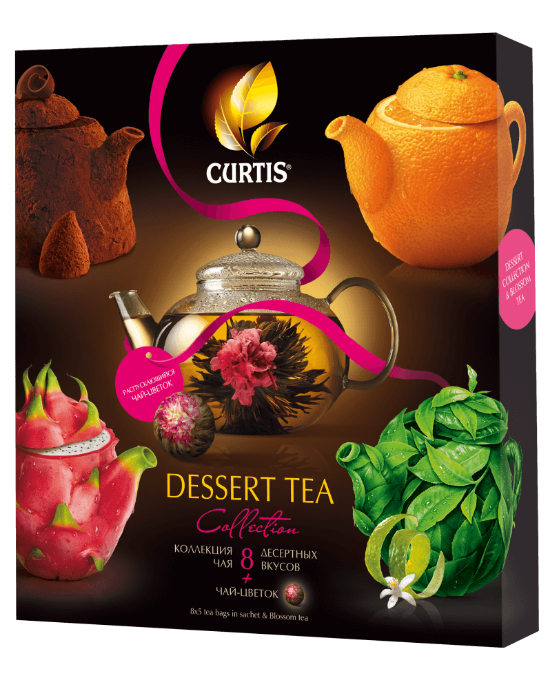 Curtis dessert collection. Кертис чай подарочный набор 8 вкусов. Чай Curtis "Dessert-Blooming Tea collection". Чай Кертис ассорти вкусов. Чай коллекция вкусов Куртис.