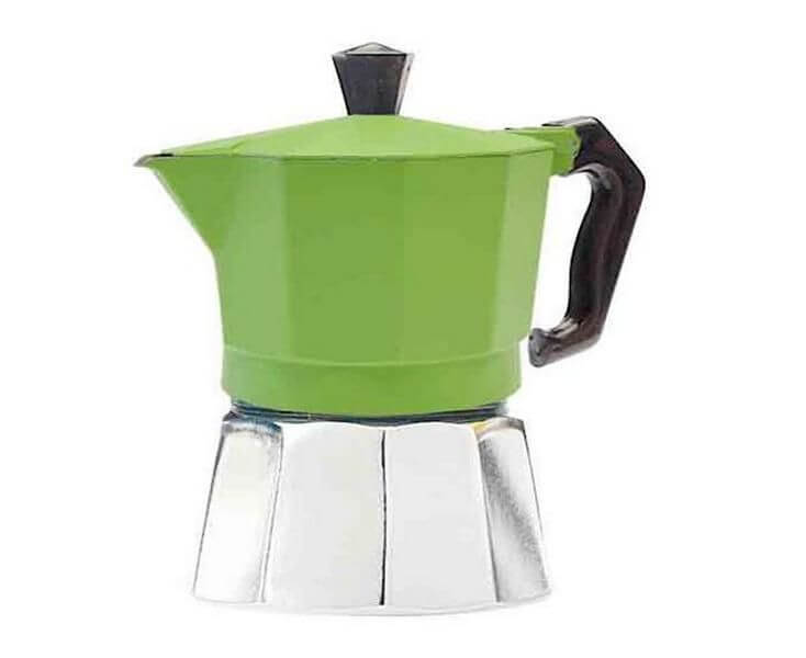 Гейзерная кофеварка на 3 чашки, зеленая, алюминий, Buon Caffe