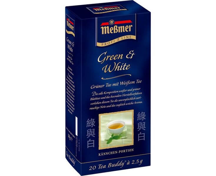 Чай пакетированный для чайника Зеленый и белый, 20х2.5 г, Messmer