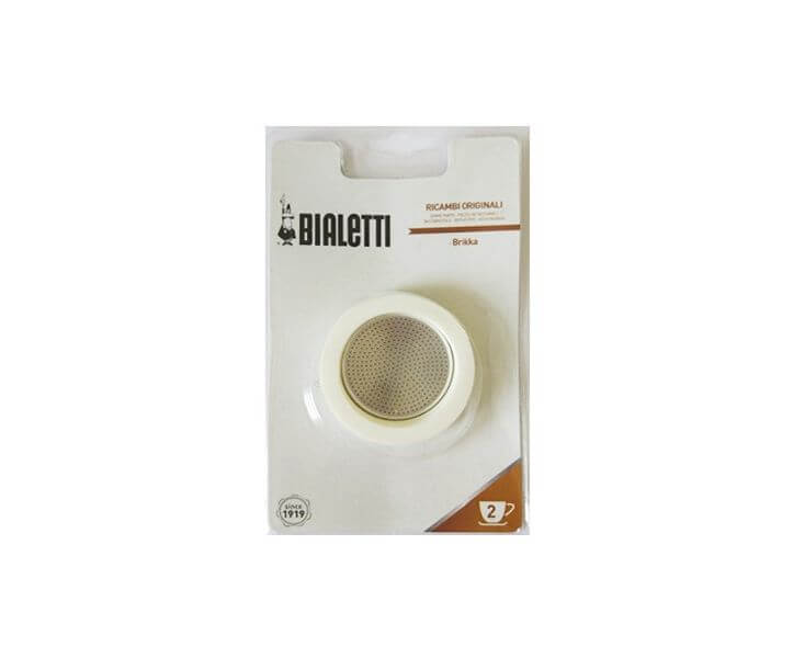 Набор для гейзерных кофеварок Bialetti Brikka Elite на 2 чашки: 3 резиновых уплотнения + СИТО В БЛИСТЕРНОЙ УПАКОВКЕ, BIALETTI