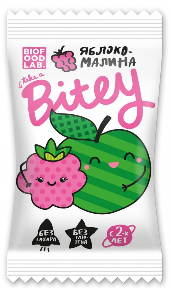 Батончик фруктово-ягодный Take a Bitey "Яблоко-Малина", 25 гр