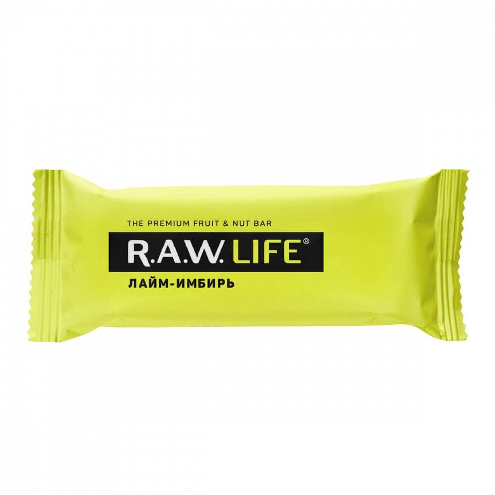 Орехово-фруктовый батончик R.A.W. Life "Лайм - Имбирь ", 47 гр
