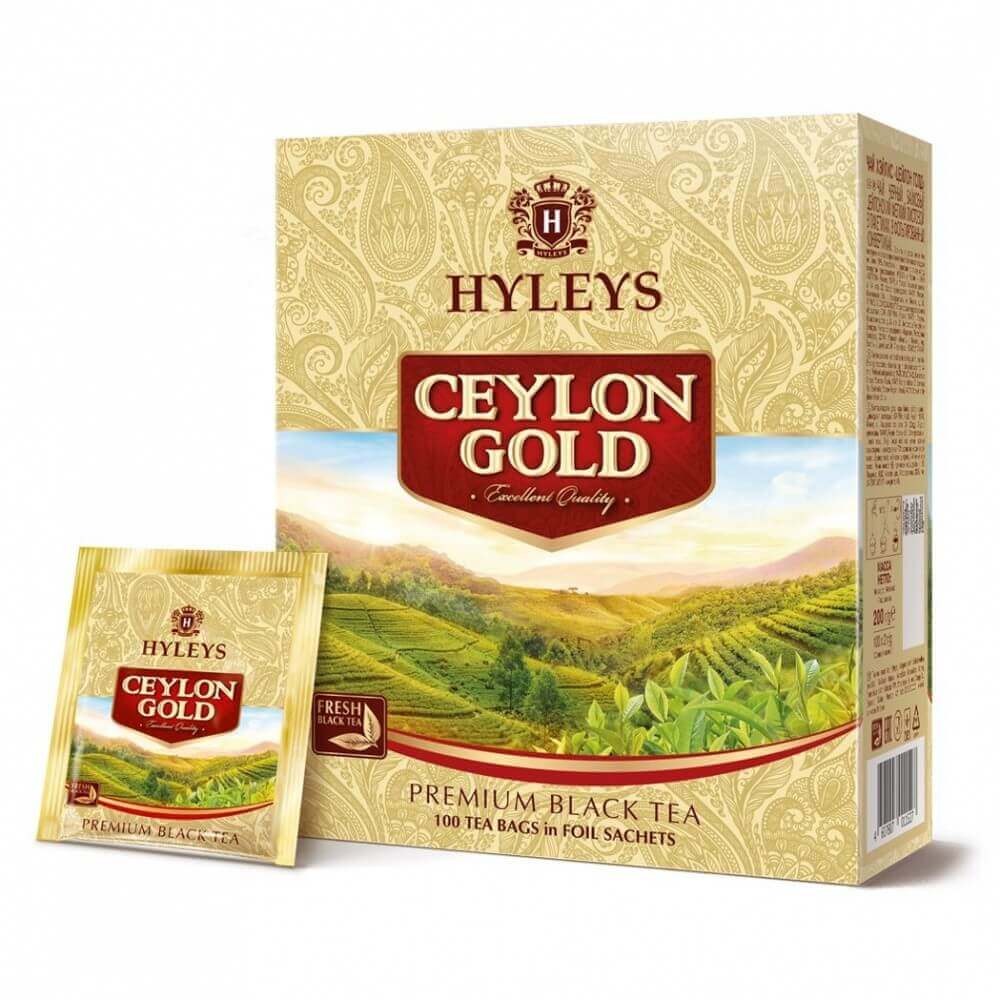 Черный чай gold. Хейлис Цейлон Голд пак 100. Чай Хэйлис. Чай Gold Ceylon. Hyleys 100 пакетов.