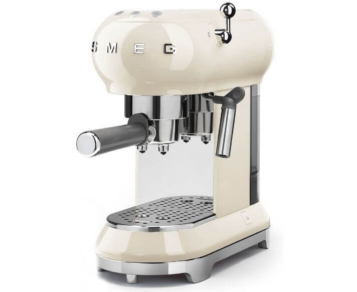 Кофемашина-эспрессо ECF01CREU, кремовая, серия Стиль 50-х г.г., Smeg