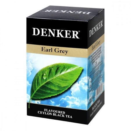 Чай Denker "Earl Grey", черный с ароматом бергамота, 20 пакетиков