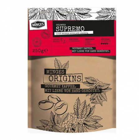 Кофе Minges "Origins Colombia Supremo", в зернах, 250 гр