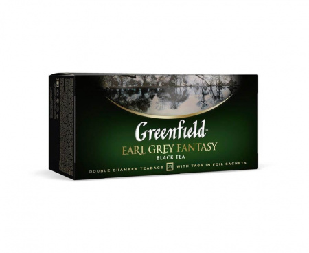 Чай черный Earl Grey Fantasy с бергамотом, 25 пакетиков, Greenfield