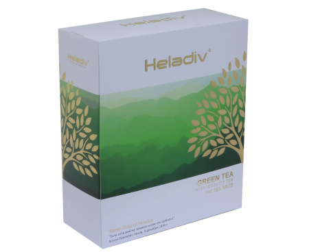 Чай зеленый GREEN TEA, 100 пакетиков, Heladiv