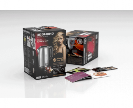 Умный чайник SkyKettle M171S, 1.7 л, черный, нержавеющая сталь, REDMOND