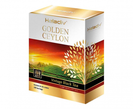 Чай черный GOLDEN CEYLON Vintage Black, 100 пакетиков, Heladiv