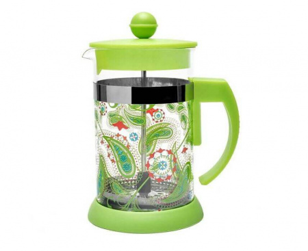 Френч-пресс Paisley Green, 600 мл, стекло, Walmer
