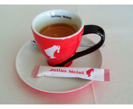 Чашка с блюдцем для капучино, 140 мл, красная, Julius Meinl