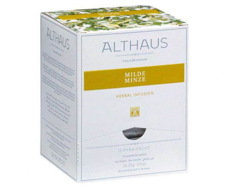 Чай травяной Milde Minze (Нежная Мята), 15 пирамидок, Pyra-Pack, Althaus