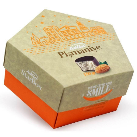 Конфеты из пашмалы Adlin "Star Box с миндалем", в шоколадной глазури, 150 гр