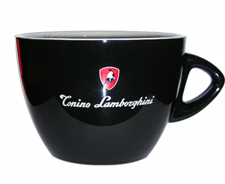 Капучино чашка с блюдцем, черная, Tonino Lamborghini
