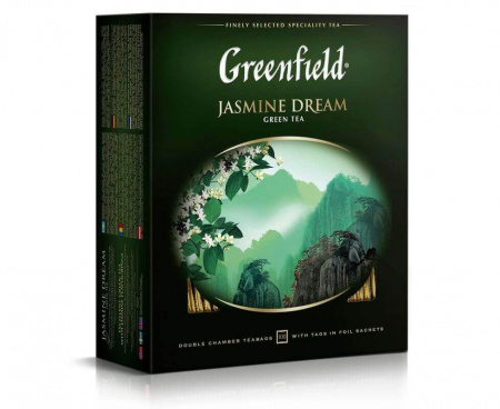 Чай зеленый Jasmine Dream, 100 пакетиков, Greenfield