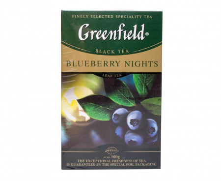 Чай черный листовой Blueberry Nights, 100 г, Greenfield
