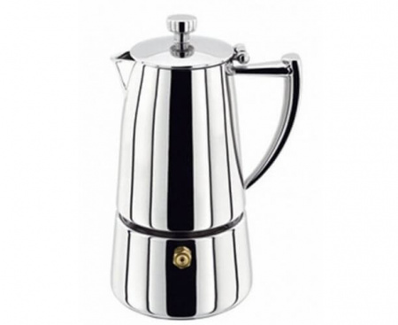 Кофеварка эспрессо, на 6 чашек, нержавеющая сталь, серия Art Deco, Silampos