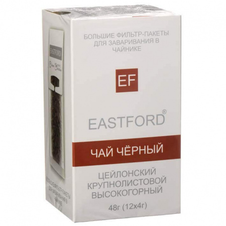 Чай Eastford "Чай черный", черный листовой, 12 пакетиков
