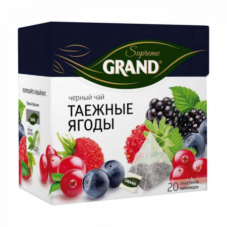 Чай Grand "Таежные Ягоды", черный с добавками, 20 пирамидок