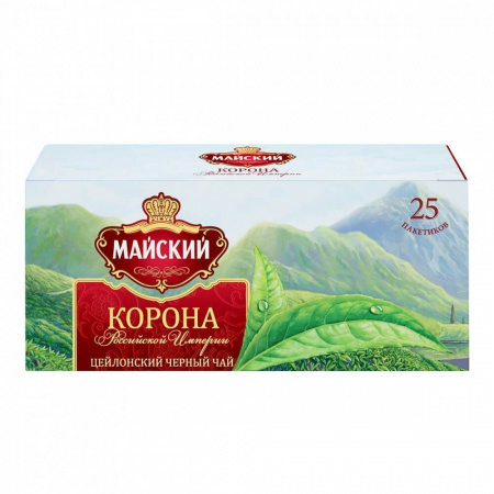 Чай Майский "Корона Российской Империи", черный, 25 пакетиков